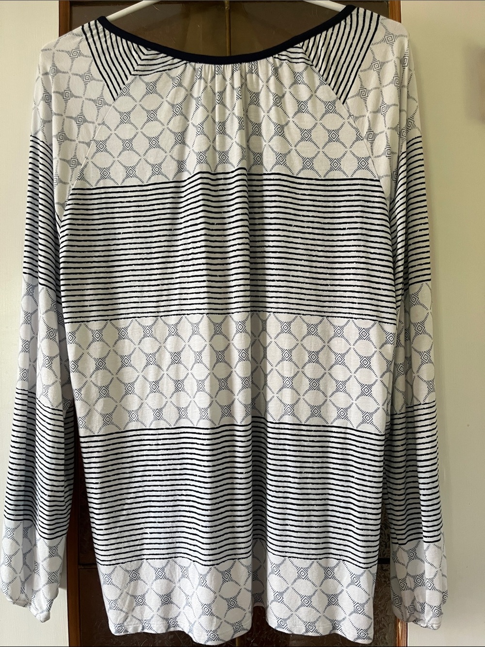 Striped Navy & White Long Sleeve Tunic with Red Tassels - Picture 5 of 5